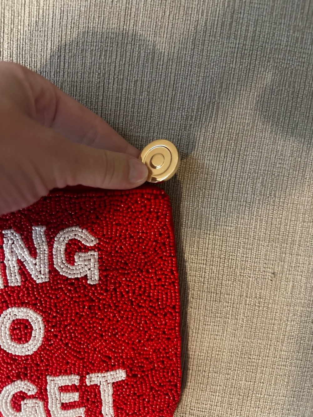 Red Beaded 'Going to Target' Wristlet Clutch - Picture 4 of 4